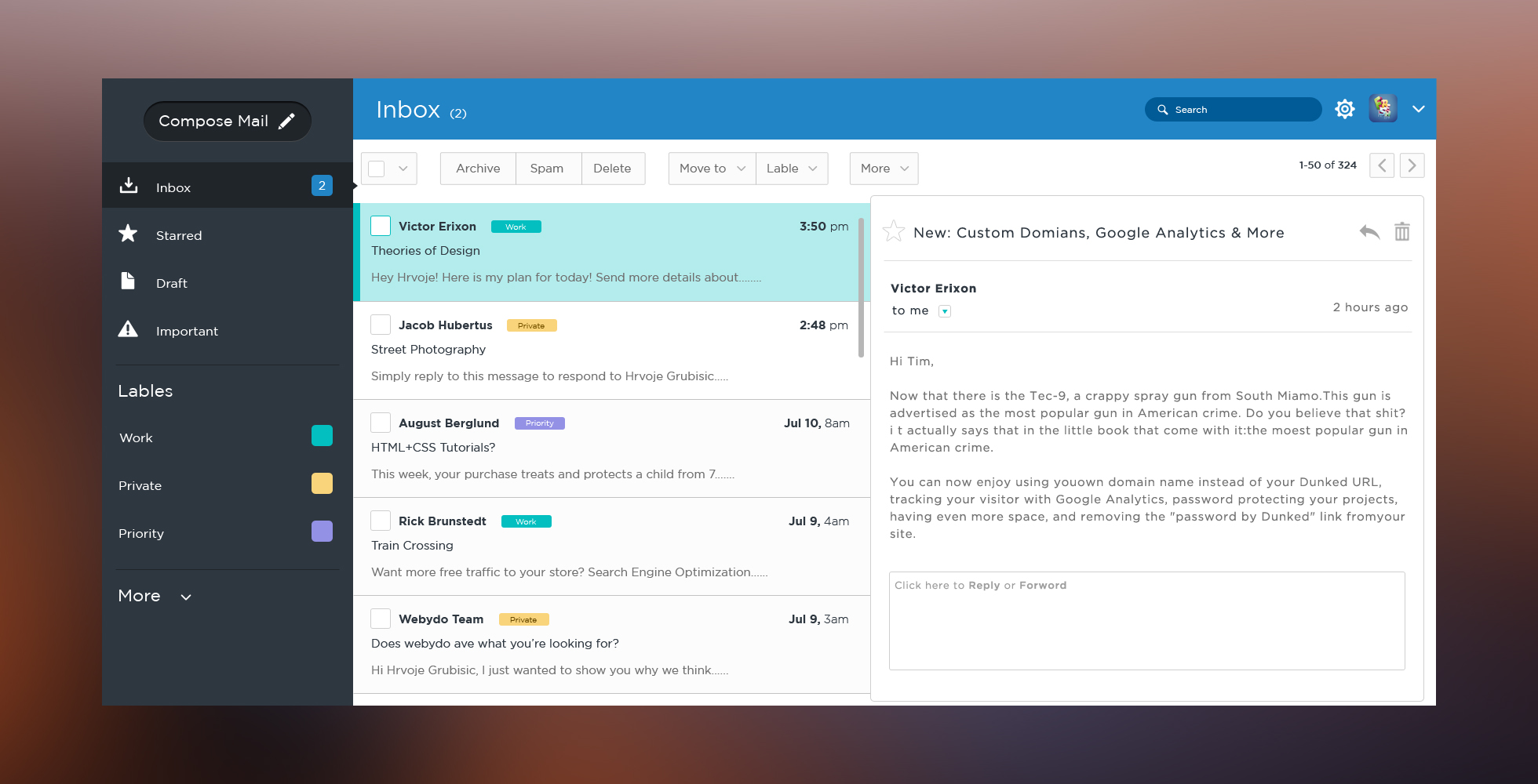 email client ui