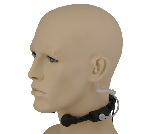 throat mic on mannequin's neck